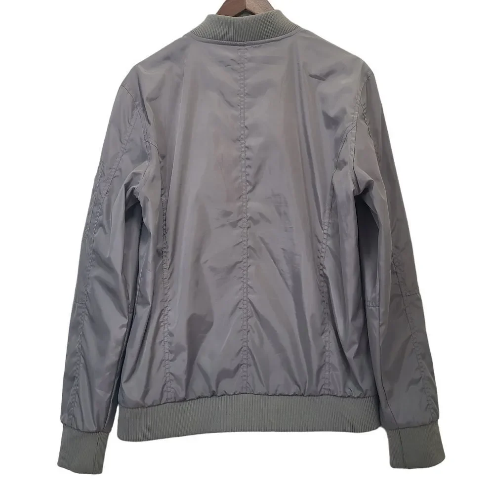 Alexander Julian Mens Size Large Gray Bomber Lightweight Jacket with Pockets